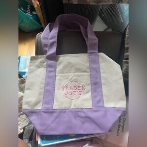 SOLD-Trader Joe's Mini Tote Bag Pastel Purple Easter NWT
